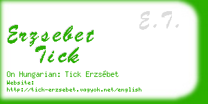erzsebet tick business card