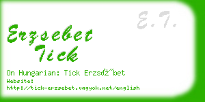 erzsebet tick business card